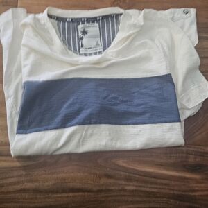 Free Planet Navy and White Striped Tee